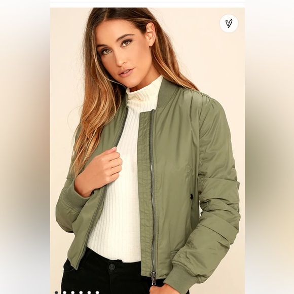 Billabong Lost in Time Olive Green Bomber Jacket - Picture 1 of 16